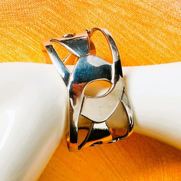 Sterling Cuff Vintage Bracelet by Wheeler Manufacturing of South Dakota - Picture 2 of 3